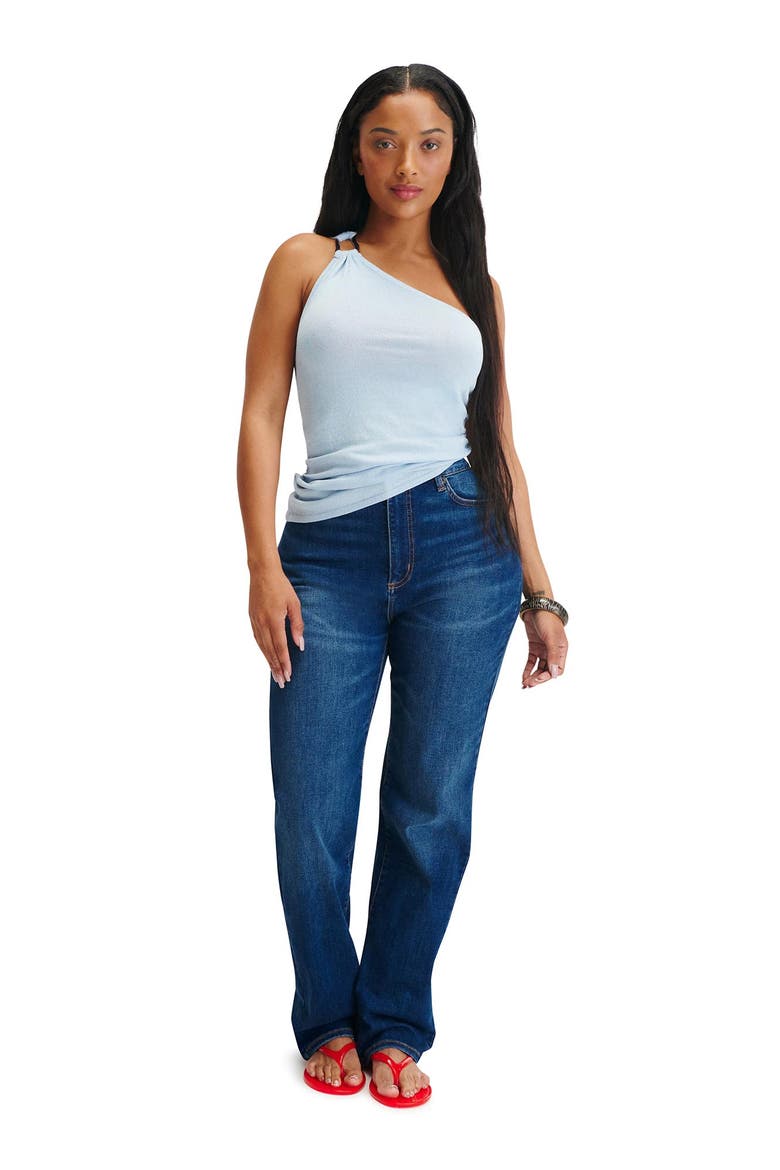 Women's Curvy Stretch Straight Jean, Alternate, color, Mandy Blue