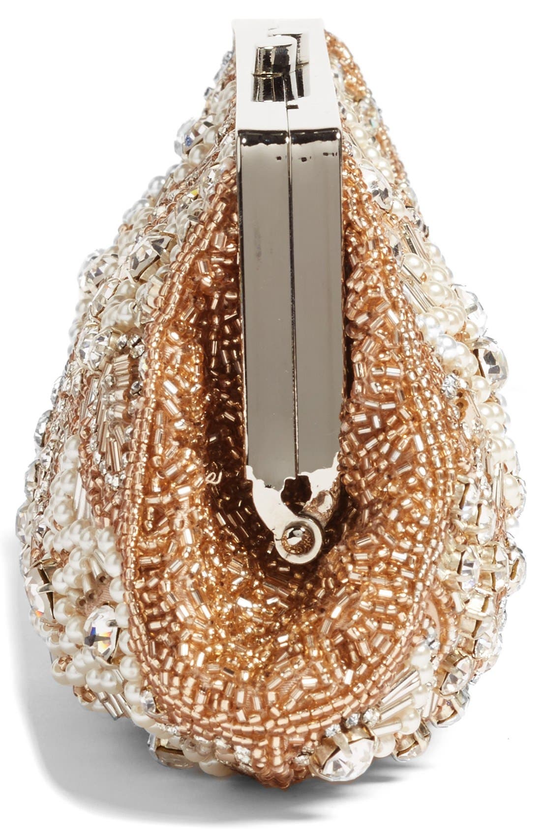 Glint Floral Beaded Pouchette Clutch, Alternate, color, 
