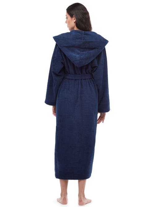 Arus Paradise Womens Hooded Cotton Bath Robe In Blue