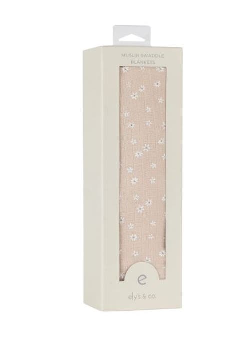 Ely's & Co. Cotton Muslin Swaddle Blanket 1 Pack In Multi