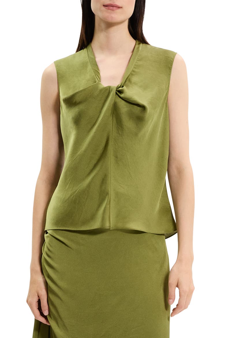 Twist Neck Sleeveless Top, Main, color, AVOCADO