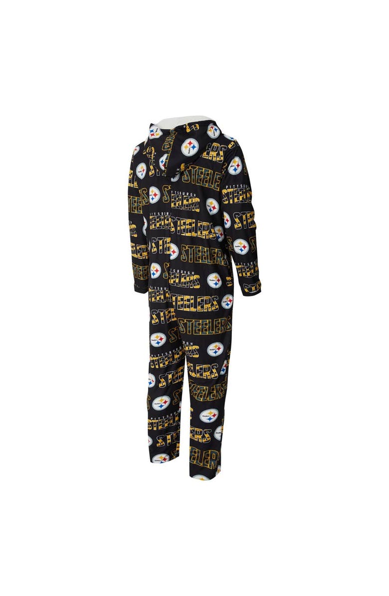 CONCEPTS SPORT Men
s Concepts Sport Black Pittsburgh Steelers Shuffle All-Over-Print Microfleece Full-Zip Union Suit, Alternate, color, 