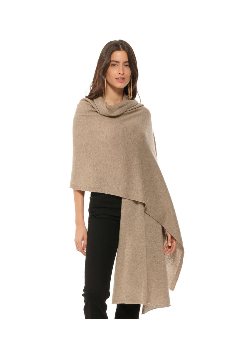 Monticelli Cashmere Pure Cashmere Feather-Light Maxi Wrap Stole, Alternate, color, Charcoal