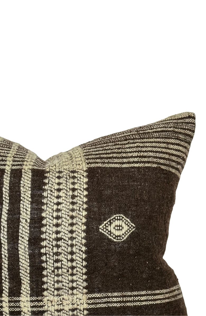 Linen & James Warren Deep Brown Indian Wool Pillow Cover, Alternate, color, 