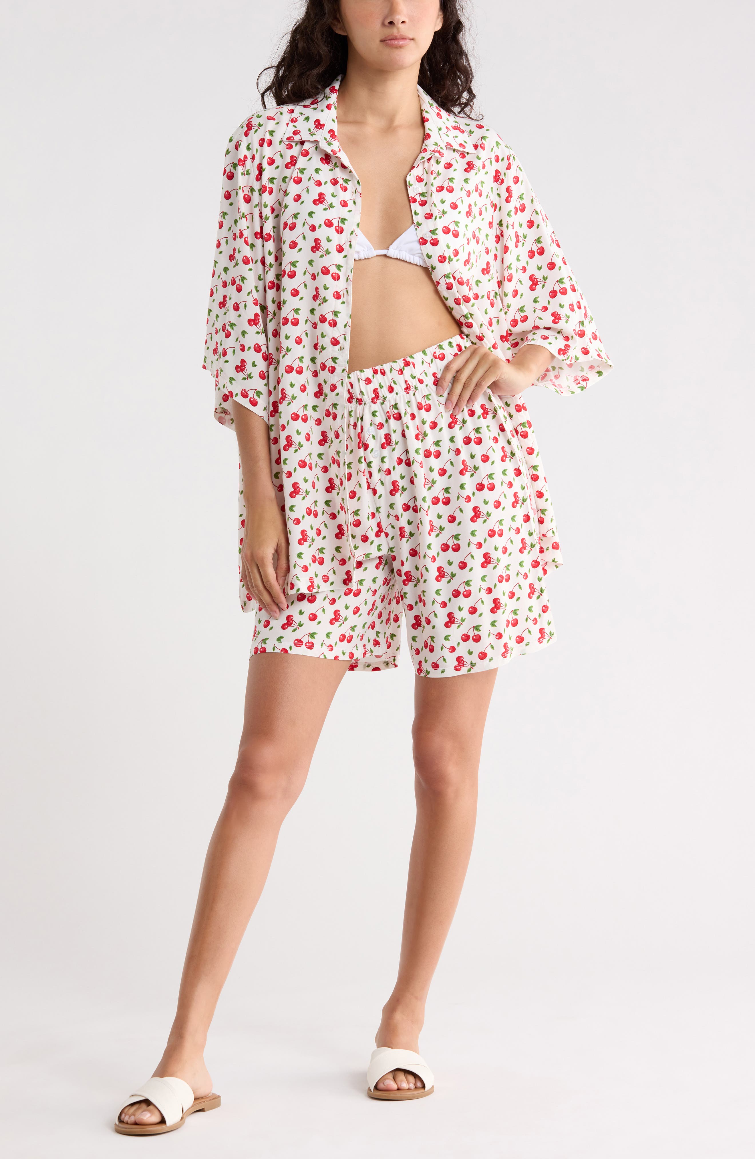 Easy Printed Cover-Up Shirt & Shorts Set - image 5