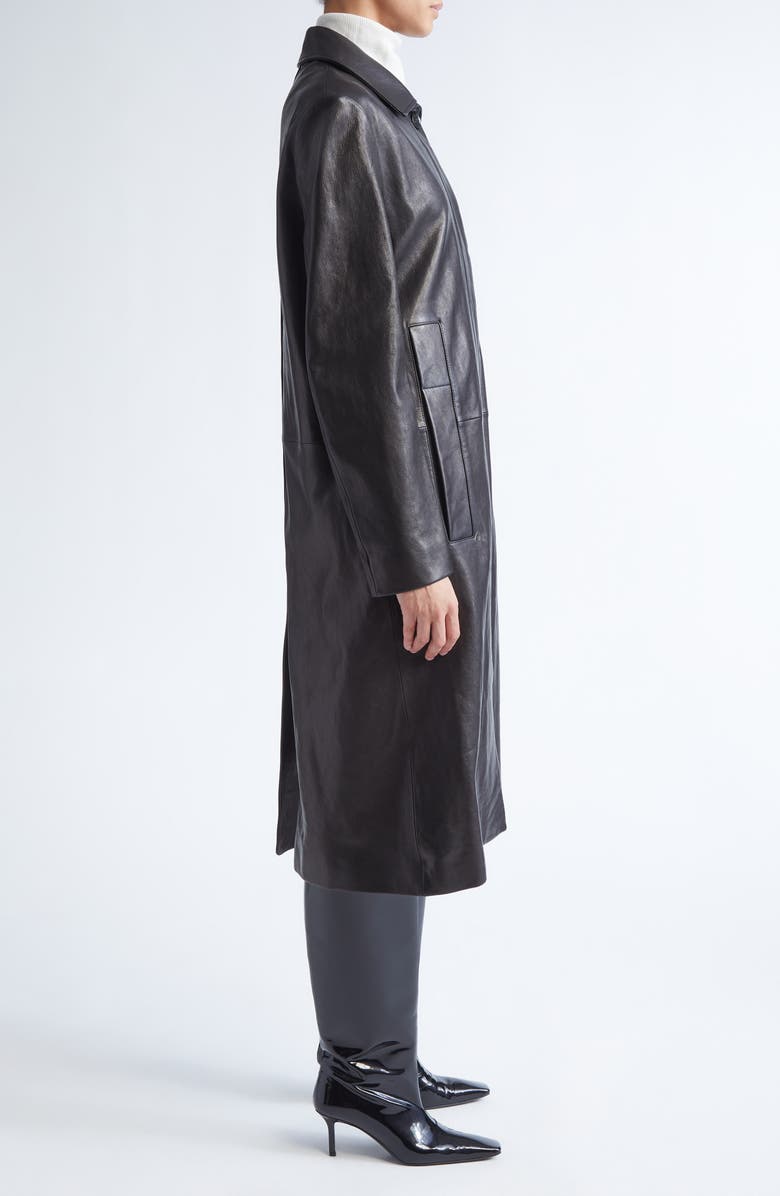 Proenza Schouler Nissi Leather Coat, Alternate, color, Black