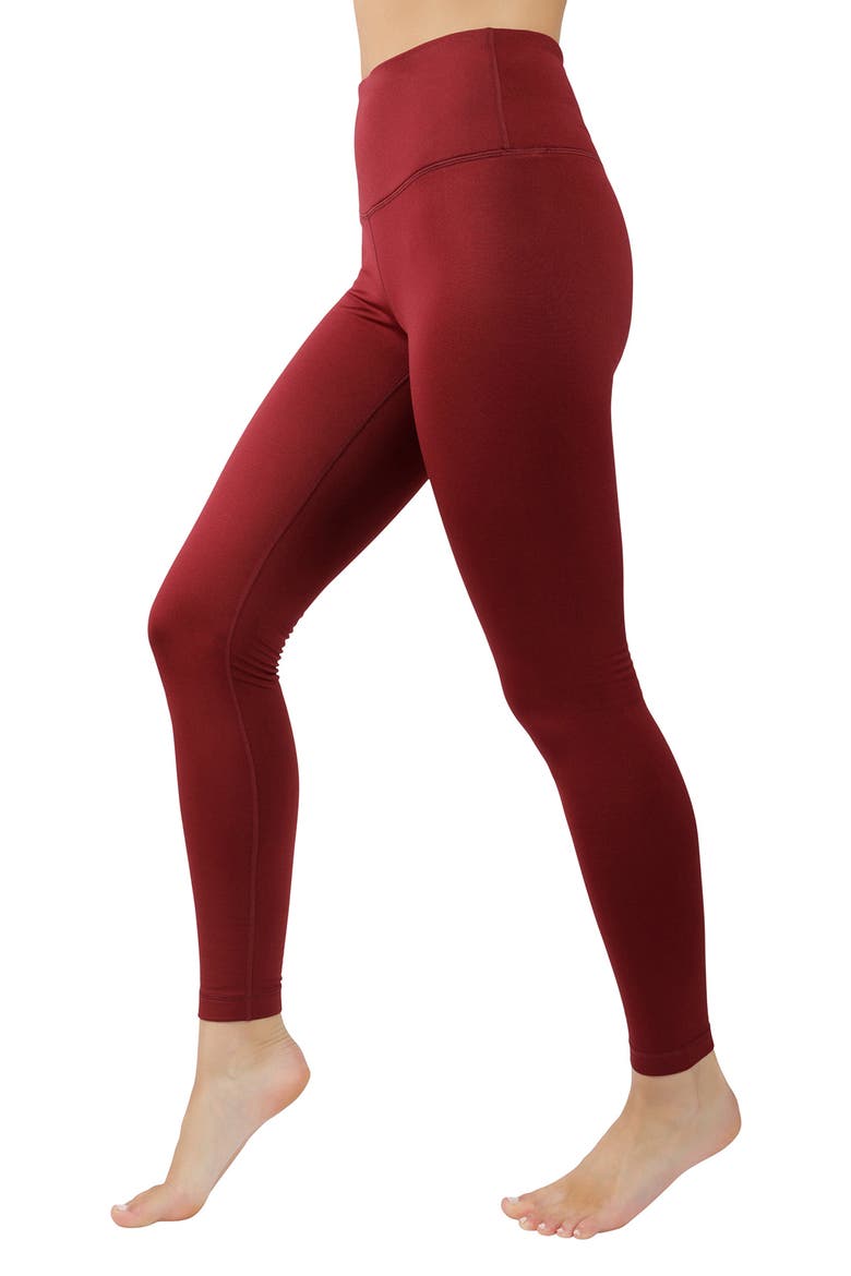 Soft Tech Fleece Lined High Rise Leggings, Alternate, color, BURNT RASPBERRY