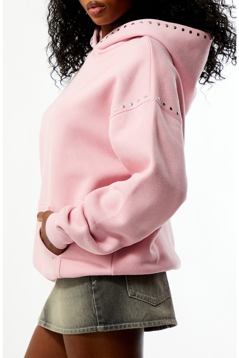 Studded Hoodie, Alternate, color, PINK