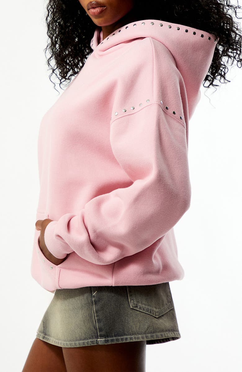 PacSun Studded Hoodie, Alternate, color, Pink