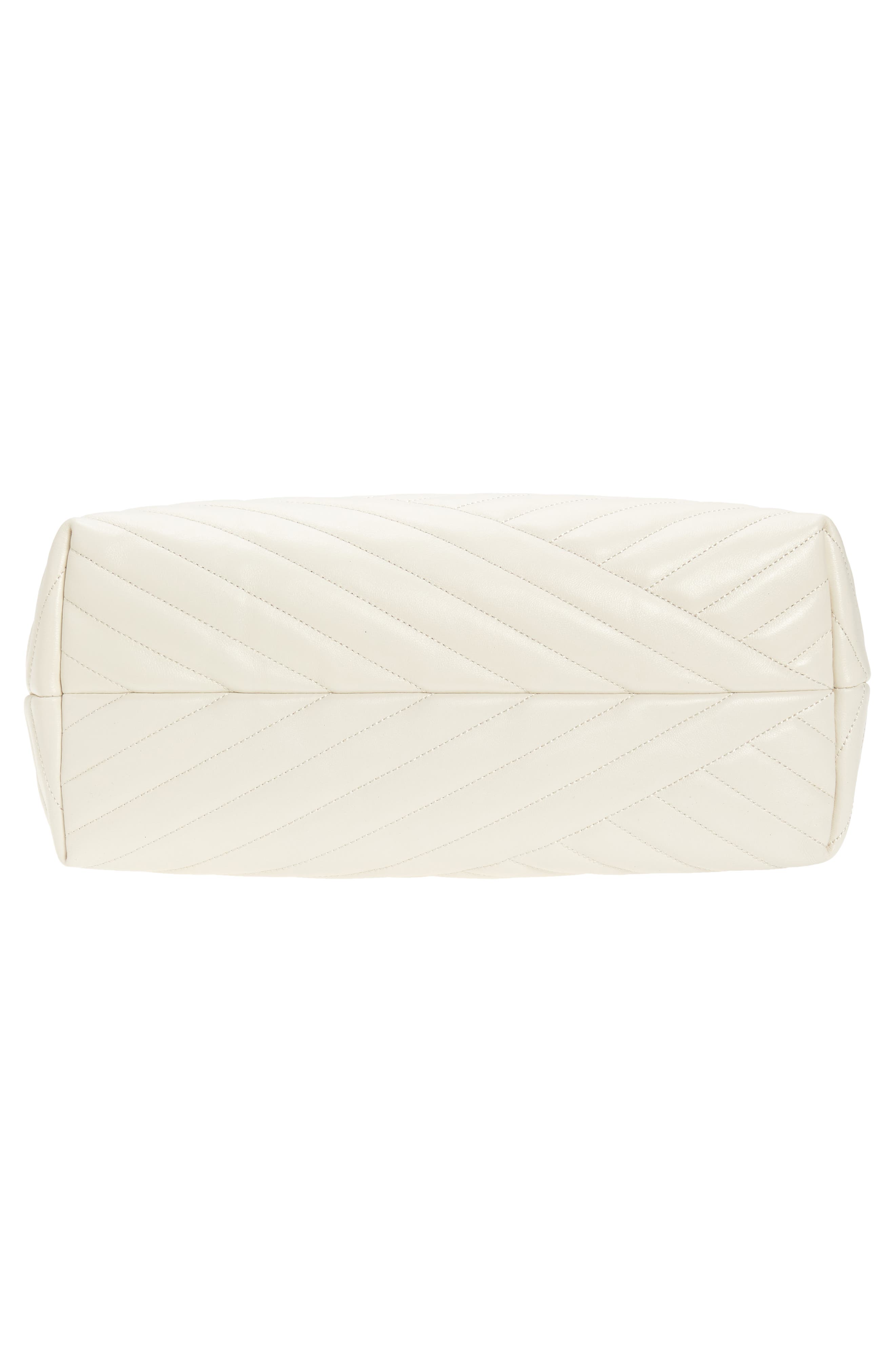 Kira Chevron Quilted Leather Tote, Alternate, color, NEW IVORY
