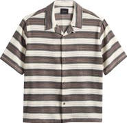 PacSun Oversize Textured Stripe Camp Shirt