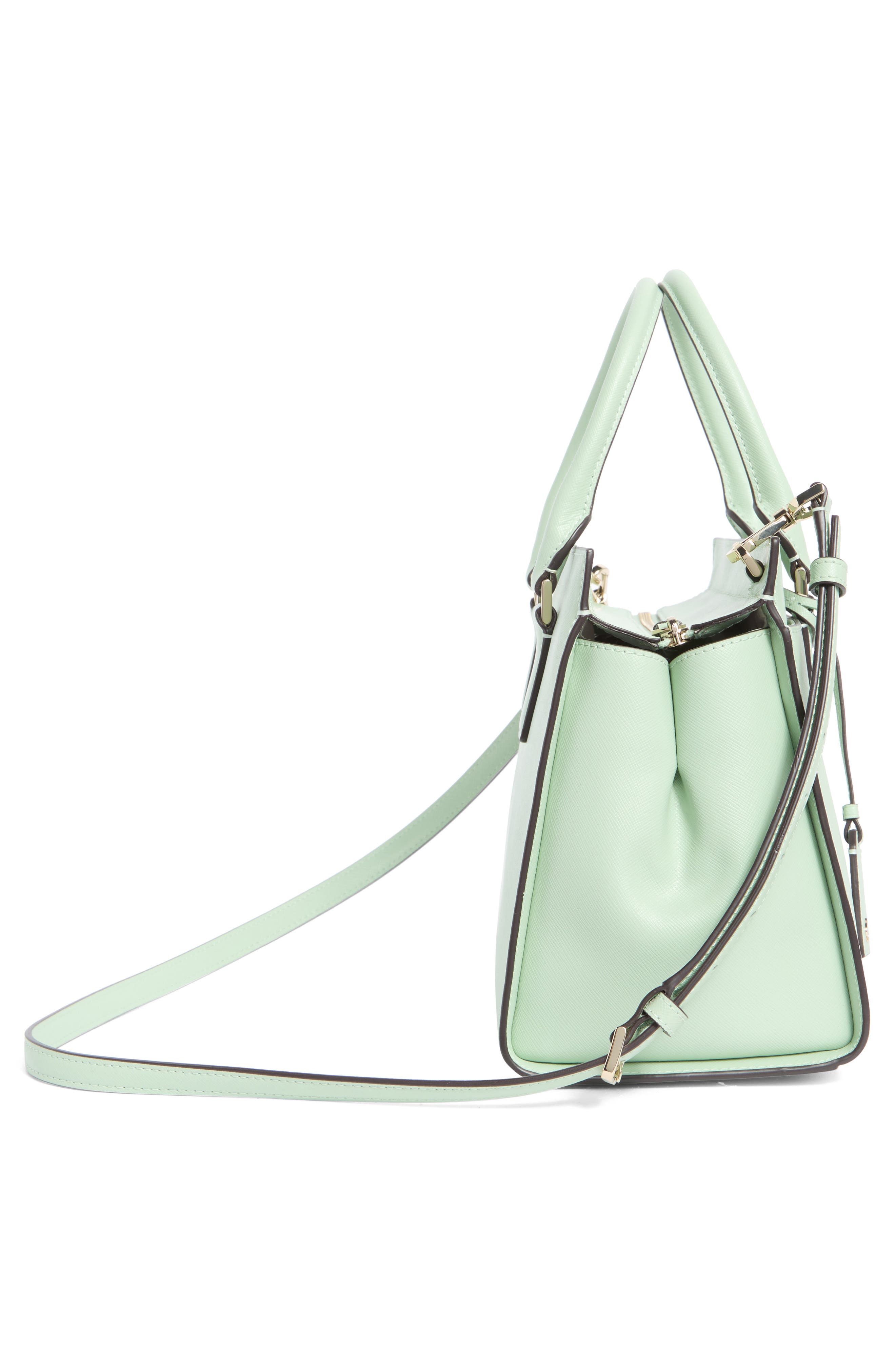 cameron medium leather satchel, Alternate, color, PISTACHIO ICE