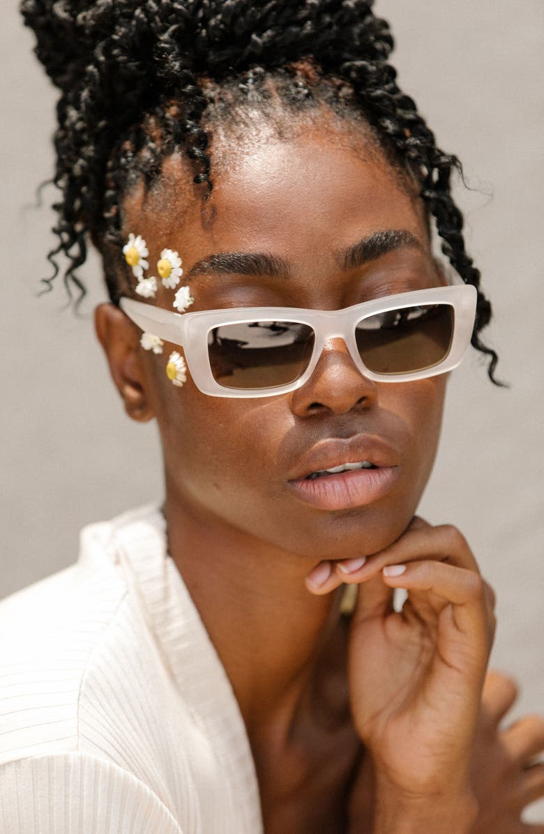 Mohala Eyewear Kea 53mm Medium Nose Bridge Wide Width Gradient Polarized Square Sunglasses, Alternate, color, Kyoto Snow