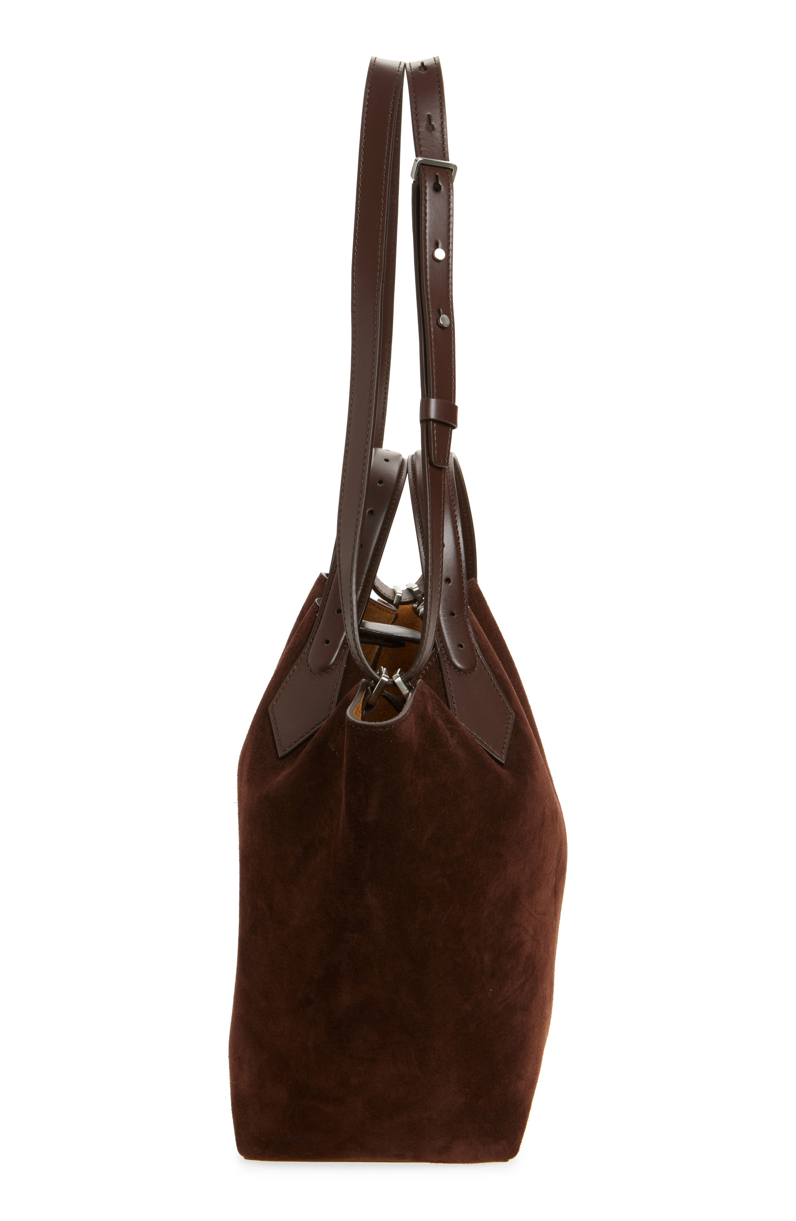 Proenza Schouler Large Chelsea Suede Tote, Alternate, color, Chocolate
