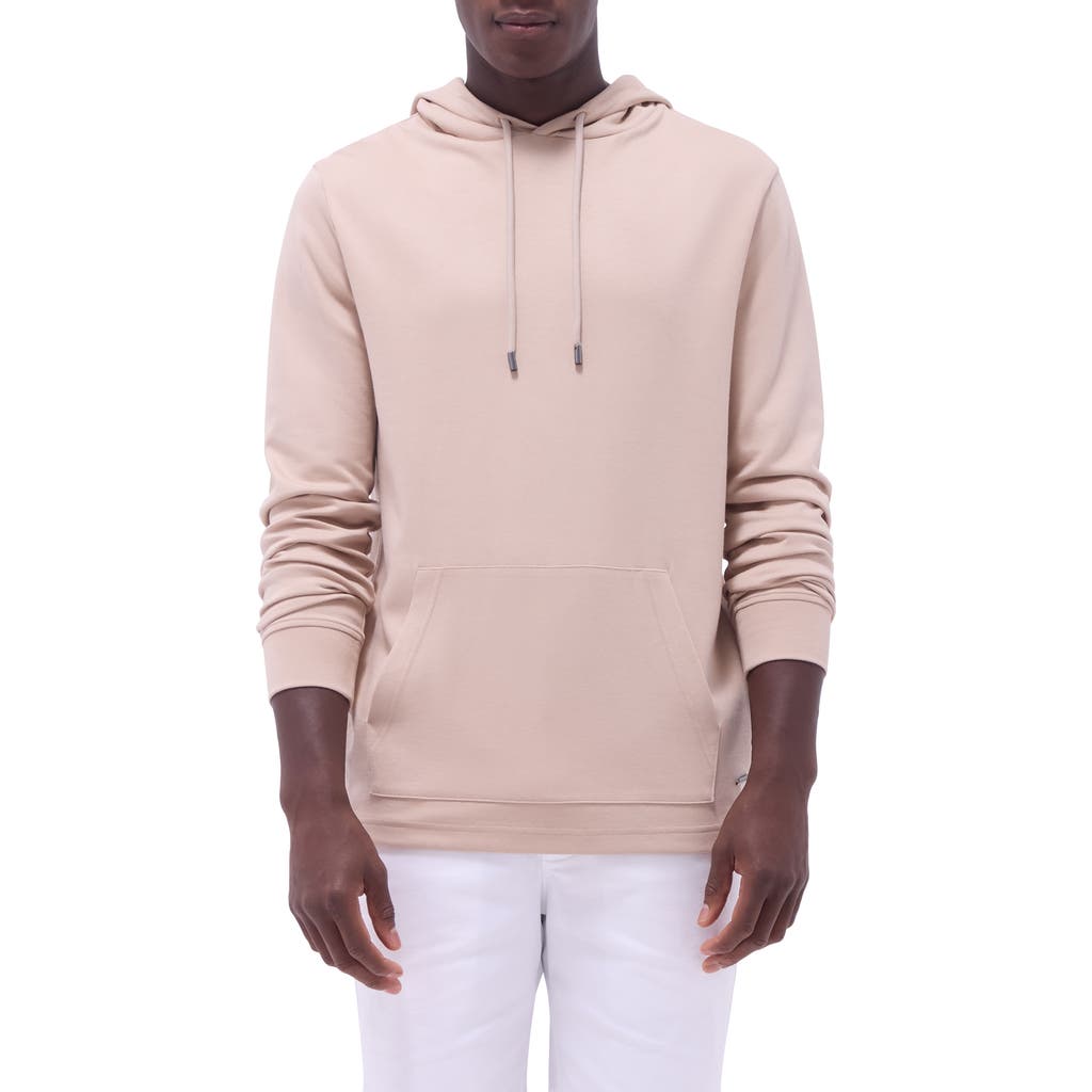 Bugatchi Solid Pullover Hoodie In Sand