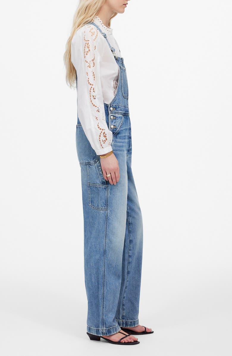 Madewell Relaxed Denim Carpenter Overalls, Alternate, color, Lewisburg Wash