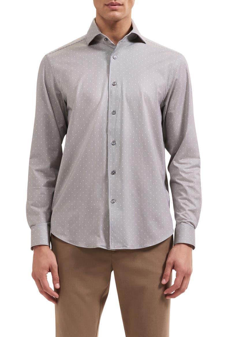 Devon OoohCotton® Stripe Button-Up Shirt, Main, color, SAND