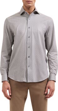 Bugatchi Devon OoohCotton® Stripe Button-Up Shirt