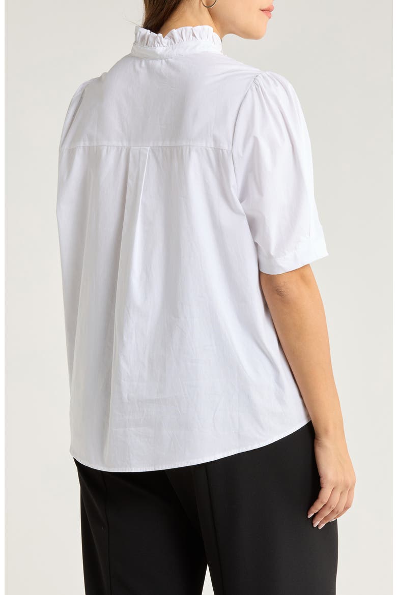 Finley Ruffle Puff Sleeve Shirt, Alternate, color, WHITE