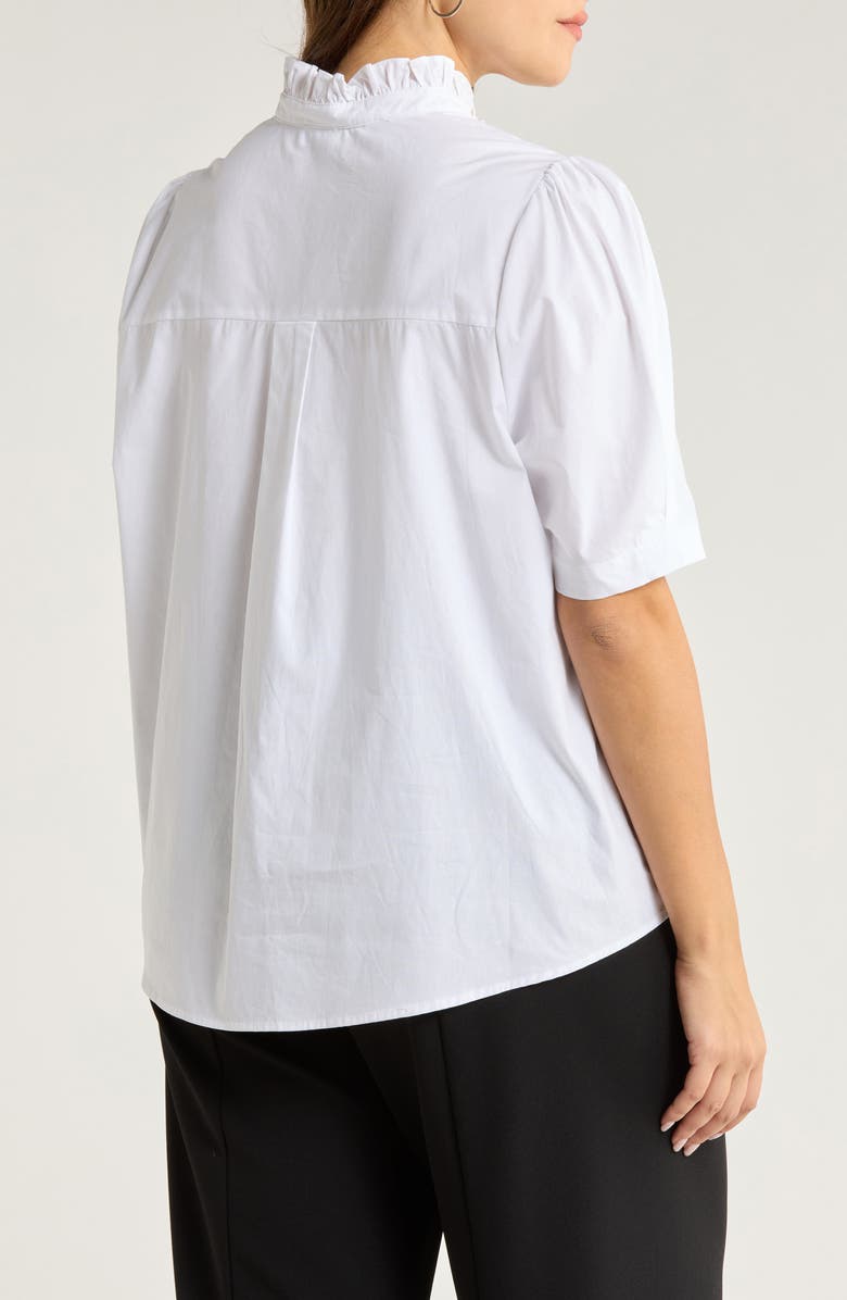 SUGARLIPS Finley Ruffle Puff Sleeve Shirt, Alternate, color, White
