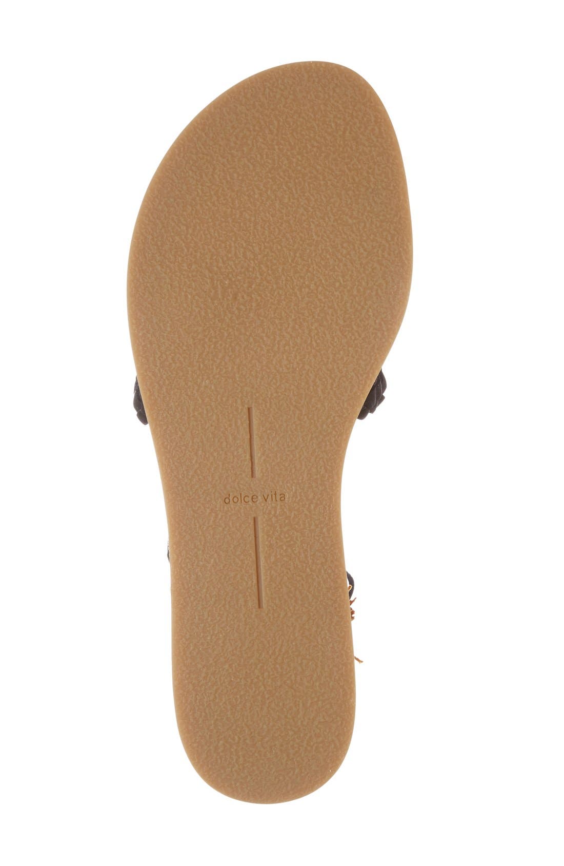 'Jinny' Tassel Sandal, Alternate, color, BLACK LEATHER