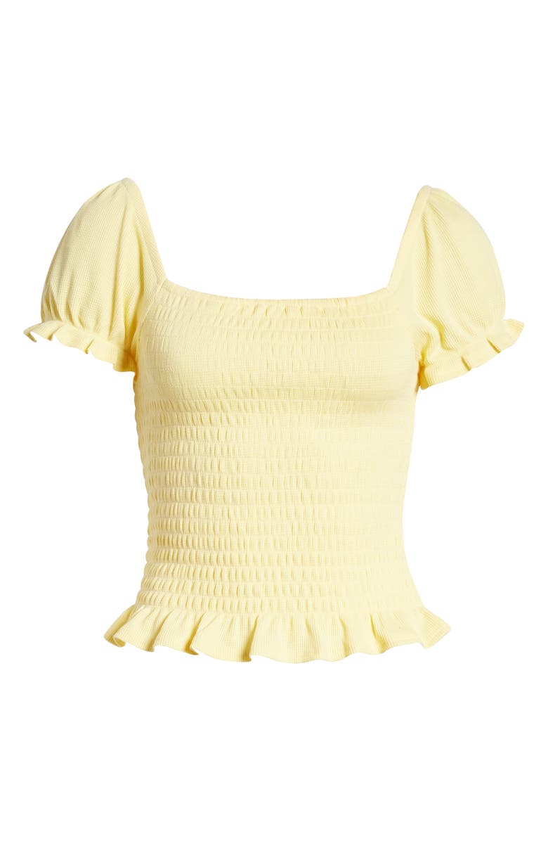 Good Luck Gem Smocked Puff Sleeve Top, Alternate, color, 