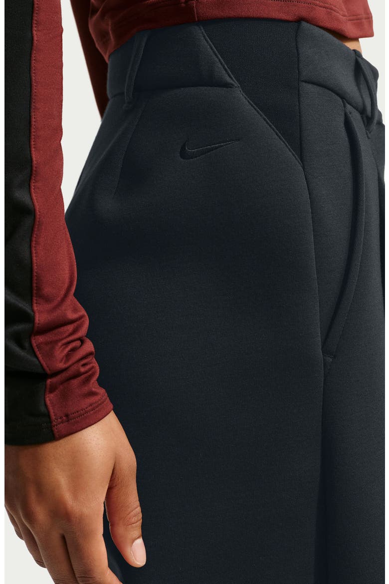 Article Fleece Mid Rise Wide Leg Pants, Alternate, color, 010 BLACK/BLACK