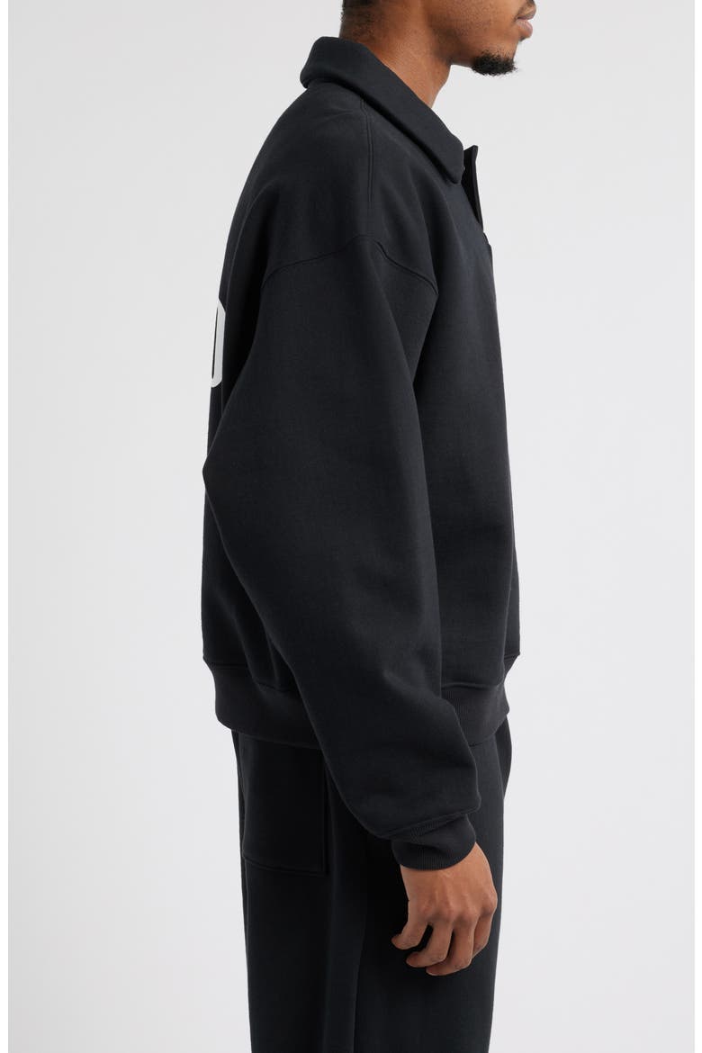 Heavyweight Fleece Polo Collar Sweatshirt, Alternate, color, COAL