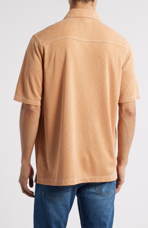 Johnston & Murphy Vintage Slub Polo In Ginger