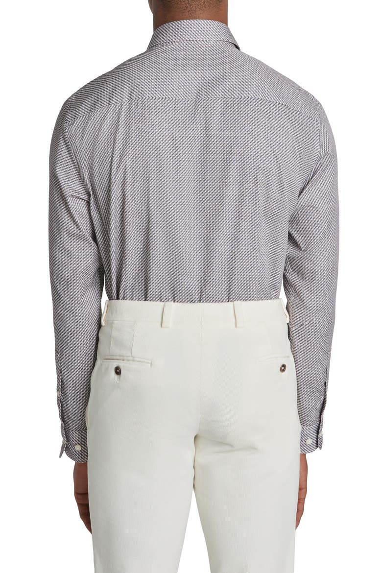 Landsdowne Print Cotton Dress Shirt, Alternate, color, TAN