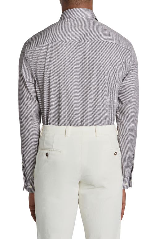 Jack Victor Landsdowne Print Cotton Dress Shirt In Tan