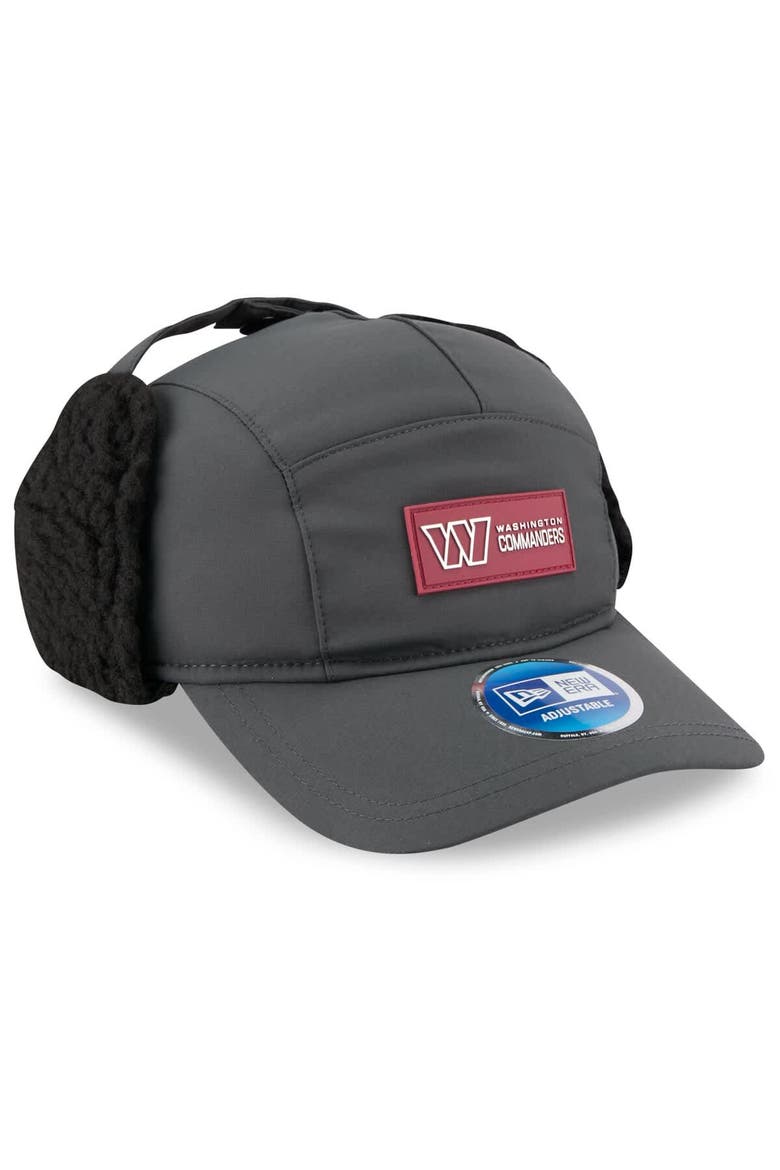 Men's New Era Charcoal Washington Commanders 2025 Sideline Cold Weather Runner Dog Ear Adjustable Hat, Alternate, color, Charcoal