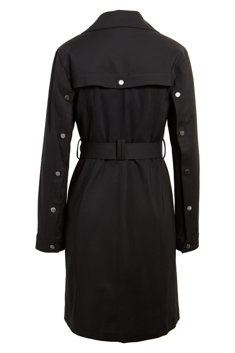 Double Breasted Trench Coat, Alternate, color, BLACK