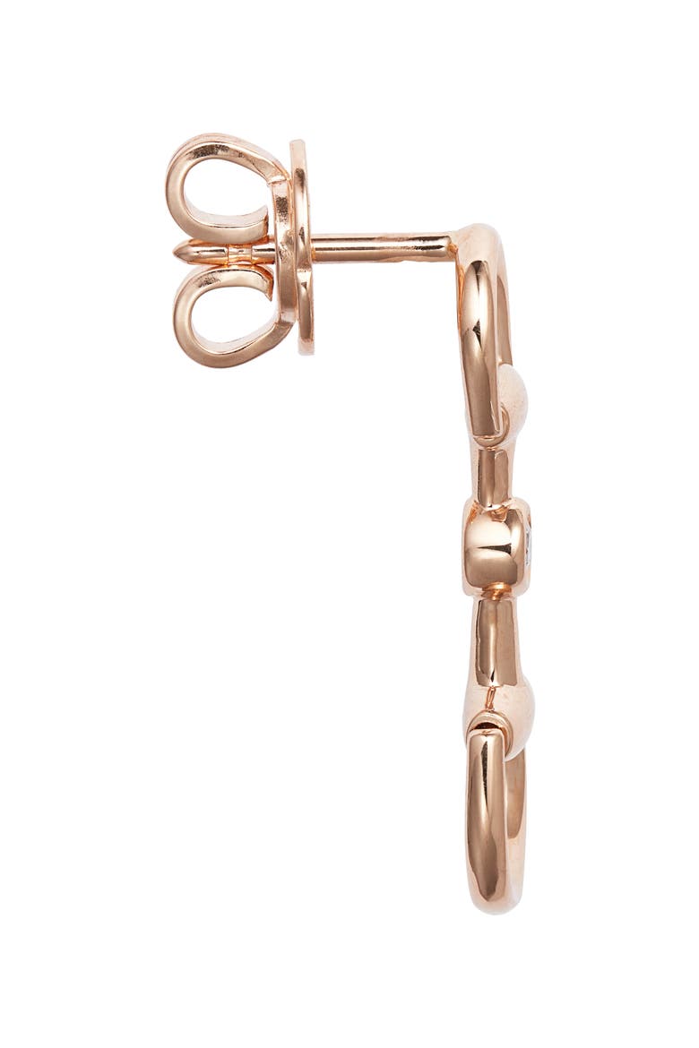 Horsebit Drop Earrings, Alternate, color, PINK GOLD