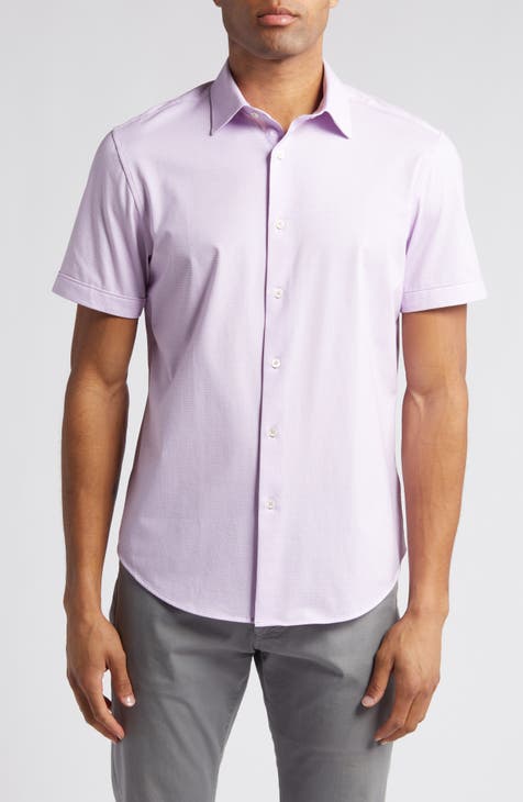 Miles OoohCotton® Pin Dot Short Sleeve Button-Up Shirt