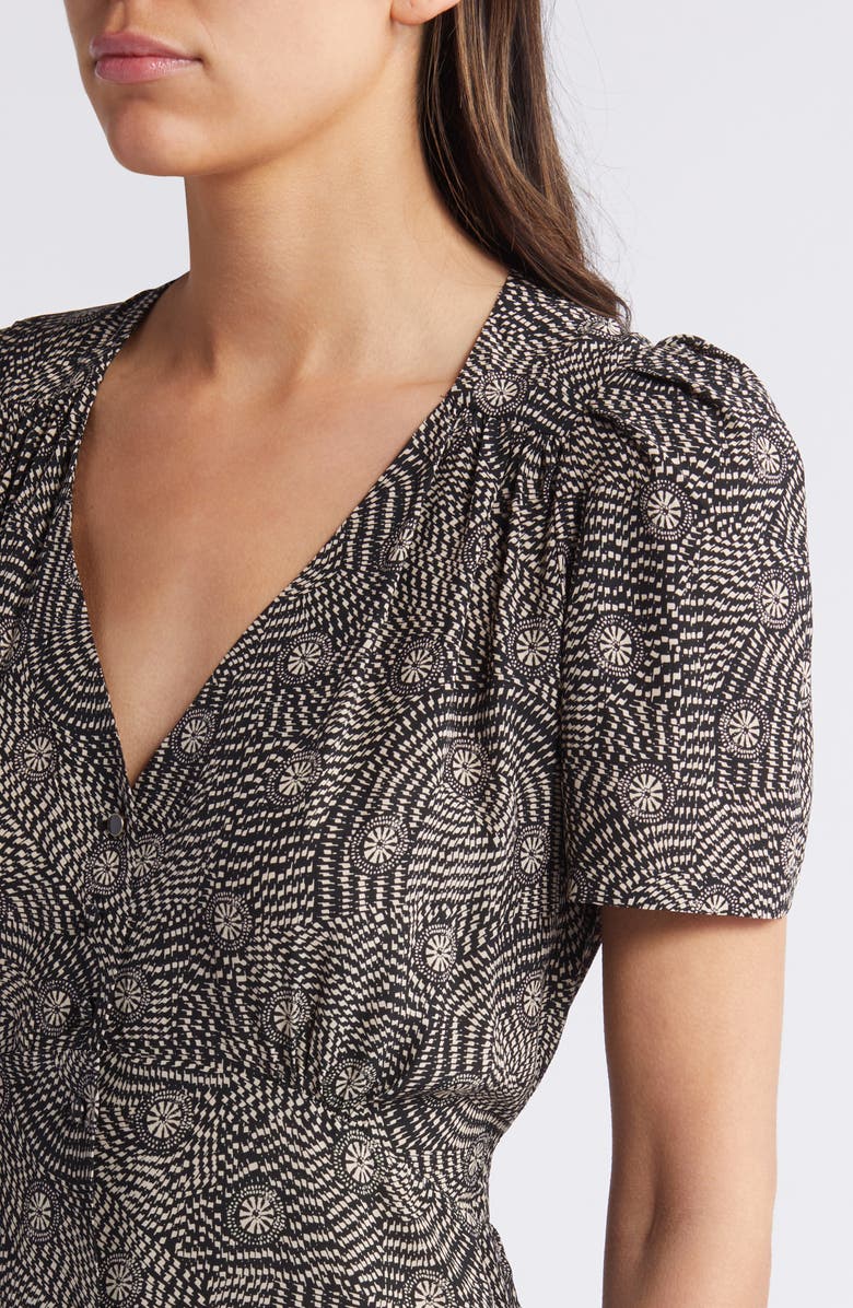 SESSÙN Claudia Abstract Print Dress, Alternate, color, Black Velika