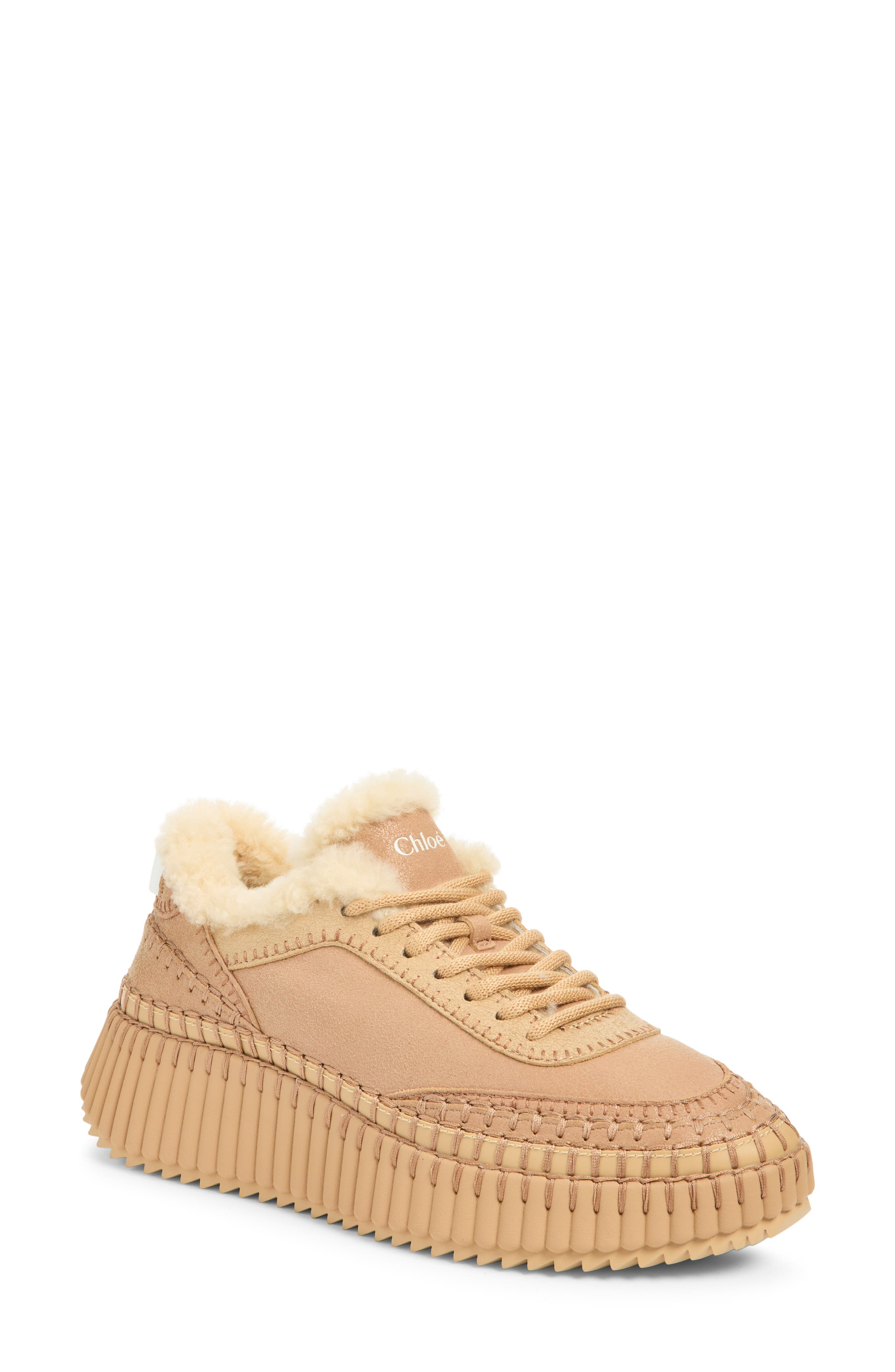 Nama Genuine Shearling Lined Sneaker, Main, color, AUTHENTIC BROWN