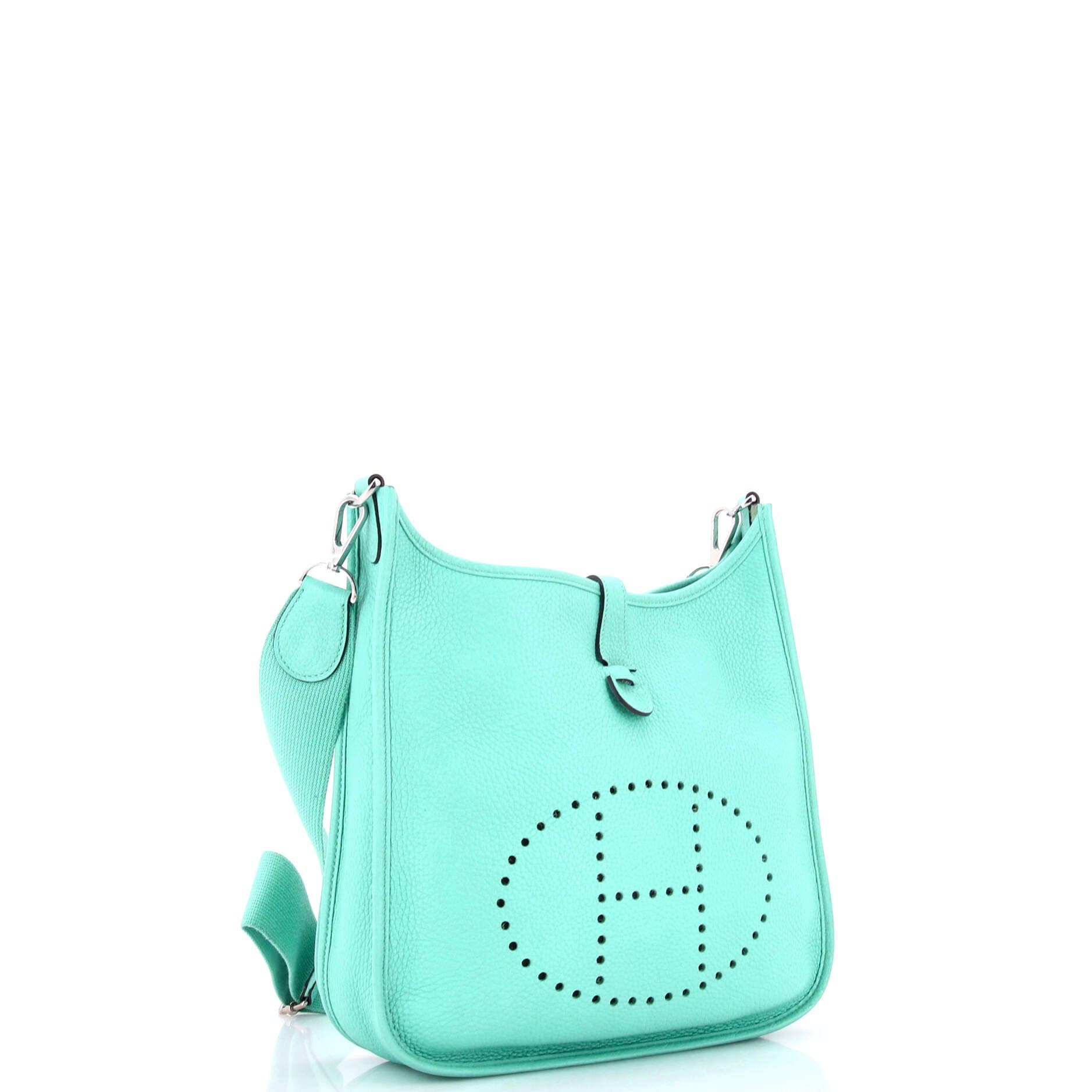 Pre-Owned Hermes Evelyne Bag Gen III Clemence PM, Alternate, color, Bleu Atoll