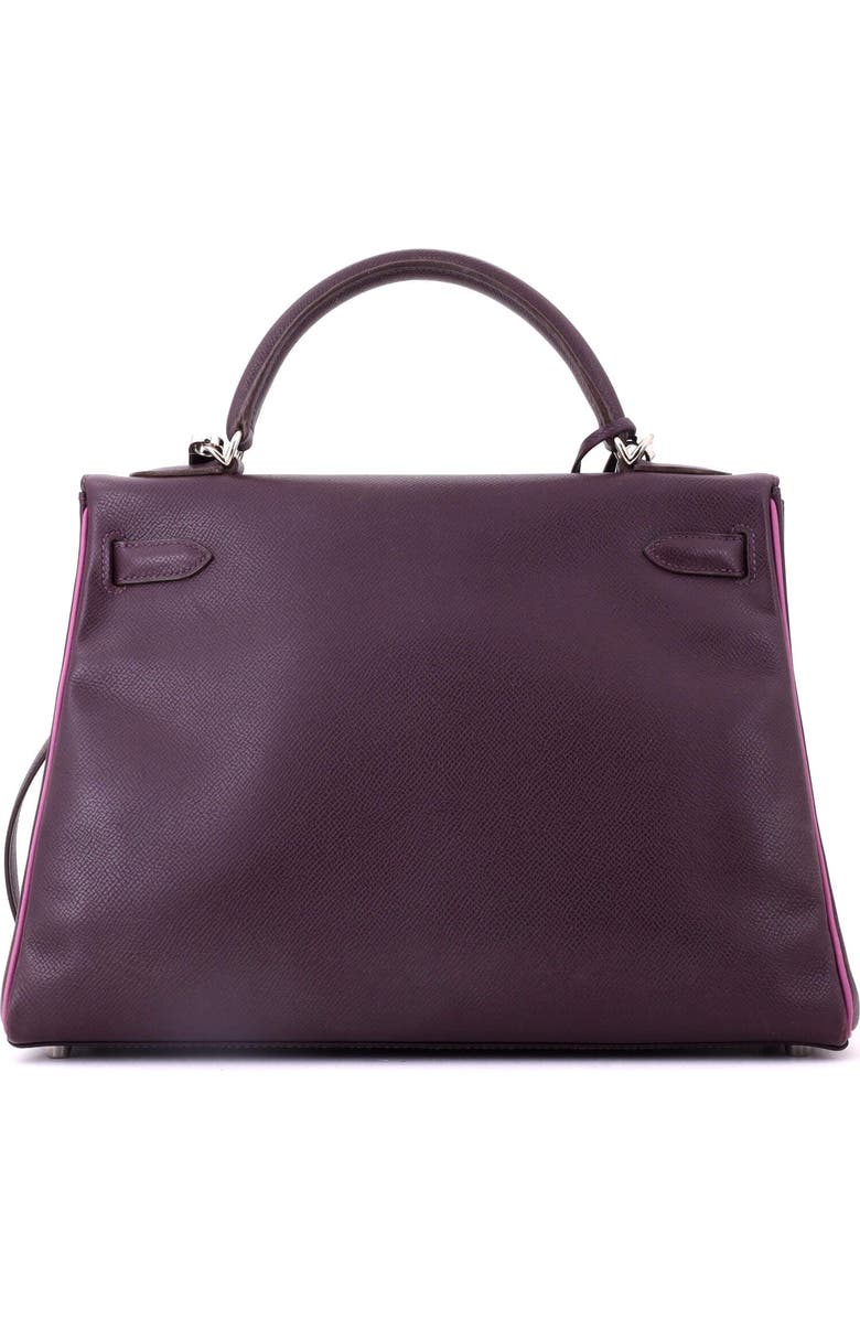 Pre-Owned Hermes Kelly Handbag Bicolor Epsom with Palladium Hardware 32, Alternate, color, Bicolor-Raisin/Cyclamen