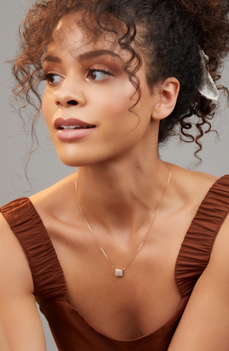 Bony Levy Diamond Square Pendant Necklace, Alternate, color, 
