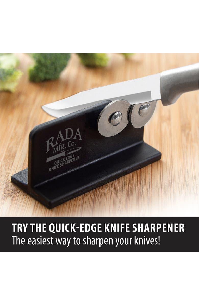 Rada Cutlery Quick Edge Knife Sharpener Stainless Steel Wheels, Alternate, color, Black