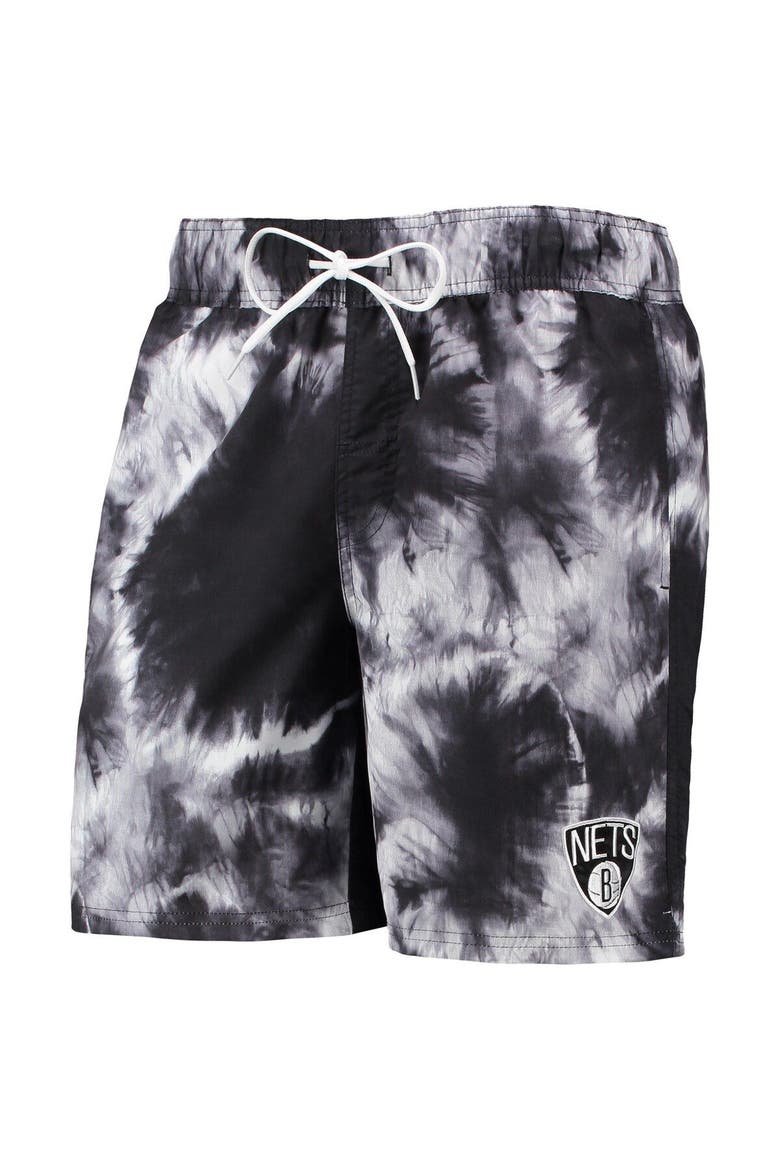 Men's G-III Sports by Carl Banks Black Brooklyn Nets Splash Volley Swim Shorts, Alternate, color, Black