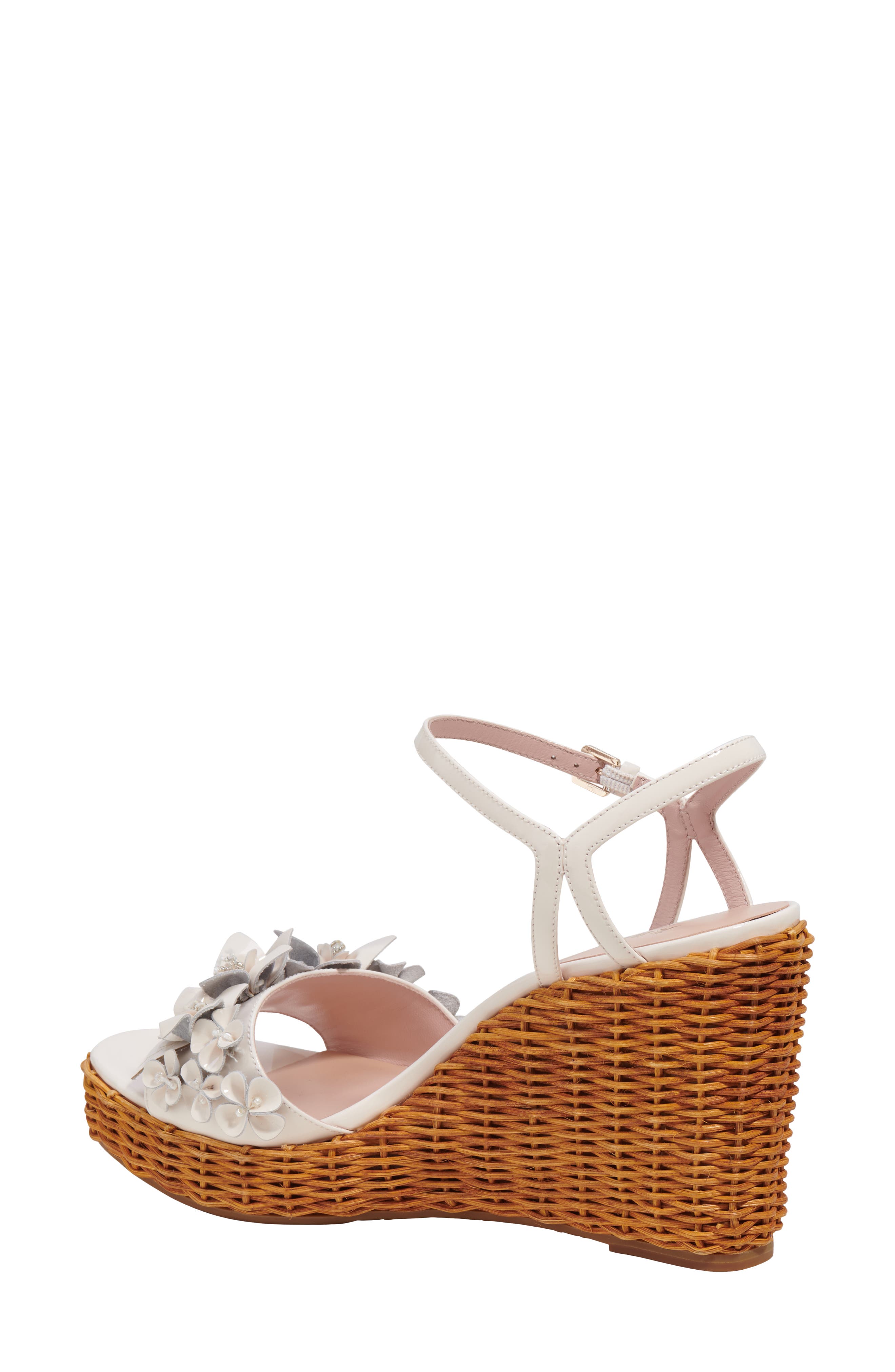 Kate Spade New York fiori wicker wedge sandal, Alternate, color, Parchment