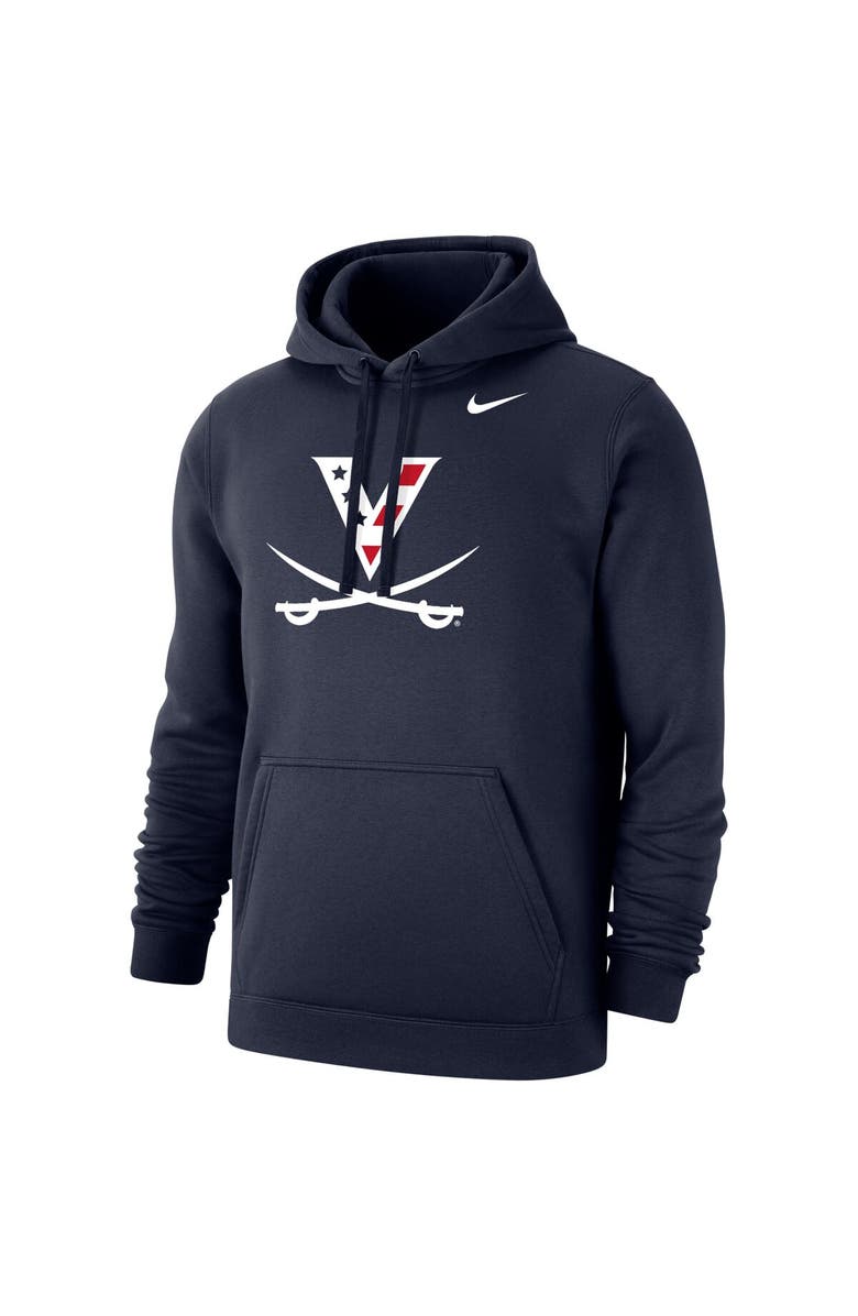 Nike Men's Nike  Navy Virginia Cavaliers Red, White & Hoo Club Fleece Pullover Hoodie, Alternate, color, Navy