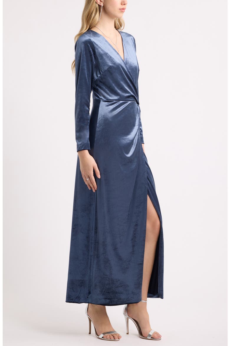Twist Long Sleeve Maxi Dress, Alternate, color, NAVY IRIS