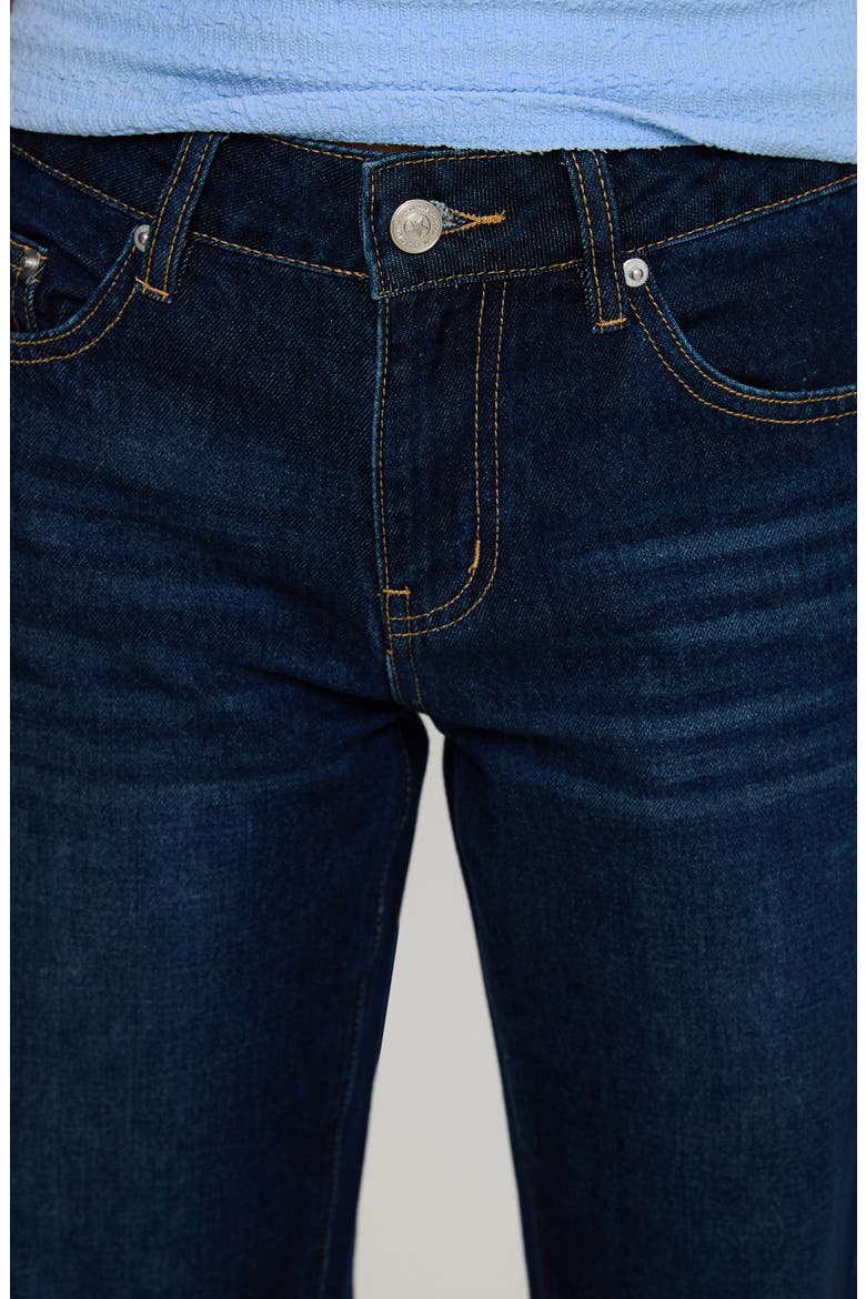 Rearview Low Rise Flare Leg Jeans, Alternate, color, DARK BLUE