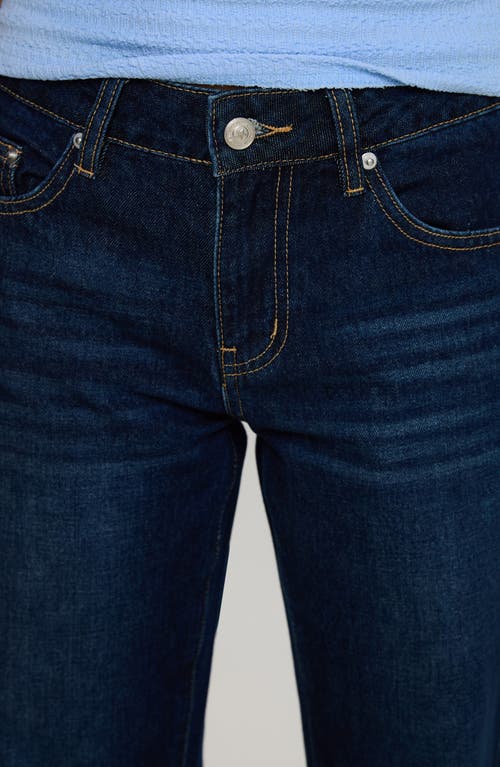 Princess Polly Rearview Low Rise Flare Leg Jeans In Blue
