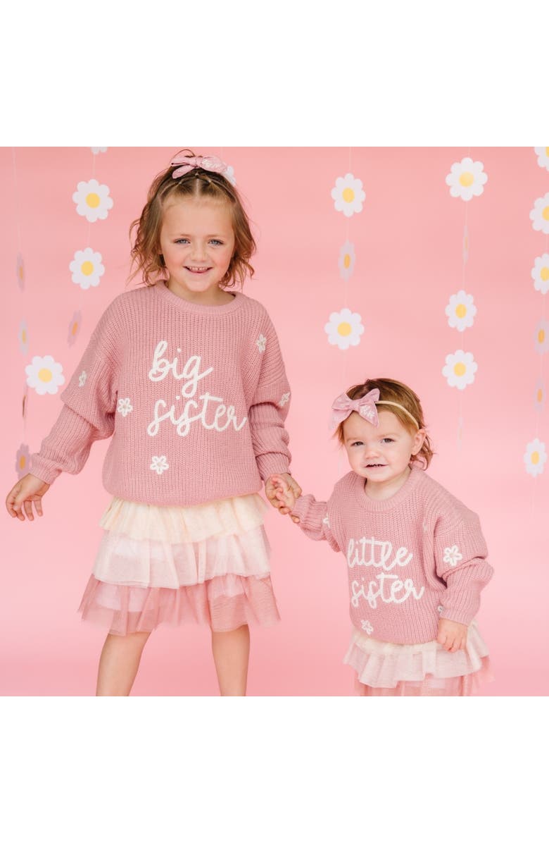 Sweet Wink Little Sister Knit Sweater, Alternate, color, Mauve