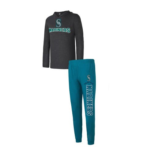 Men's Concepts Sport Heather Aqua/Heather Charcoal Seattle Mariners Meter Hoodie & Joggers Set