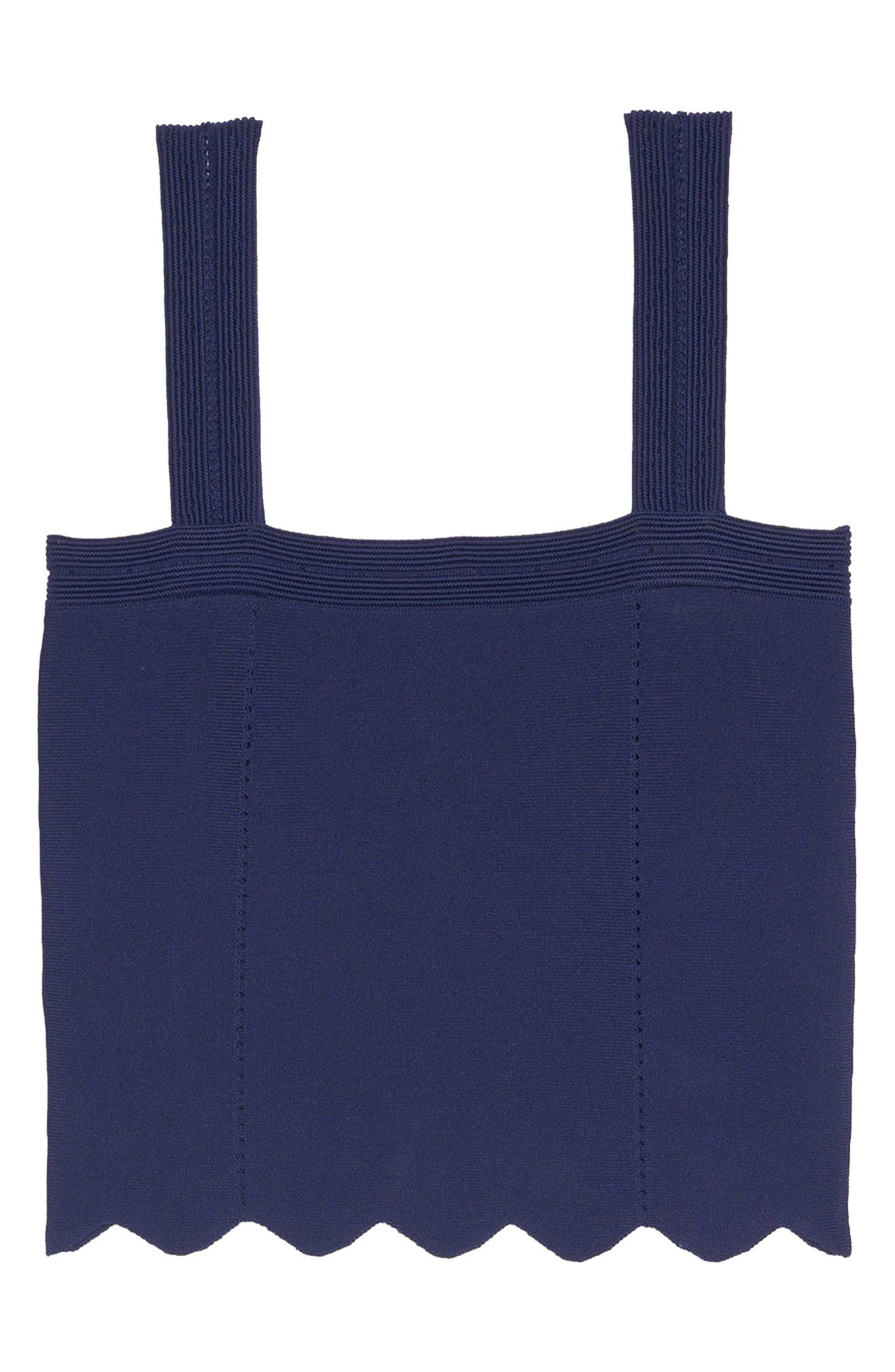 SANDRO Laya Scallop Trim Sleeveless Top